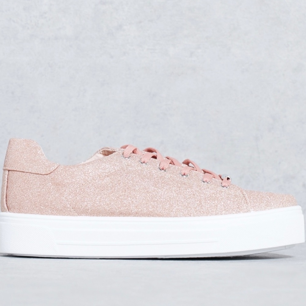 TopShop Rose Gold Shimmer Sneakers Size 40